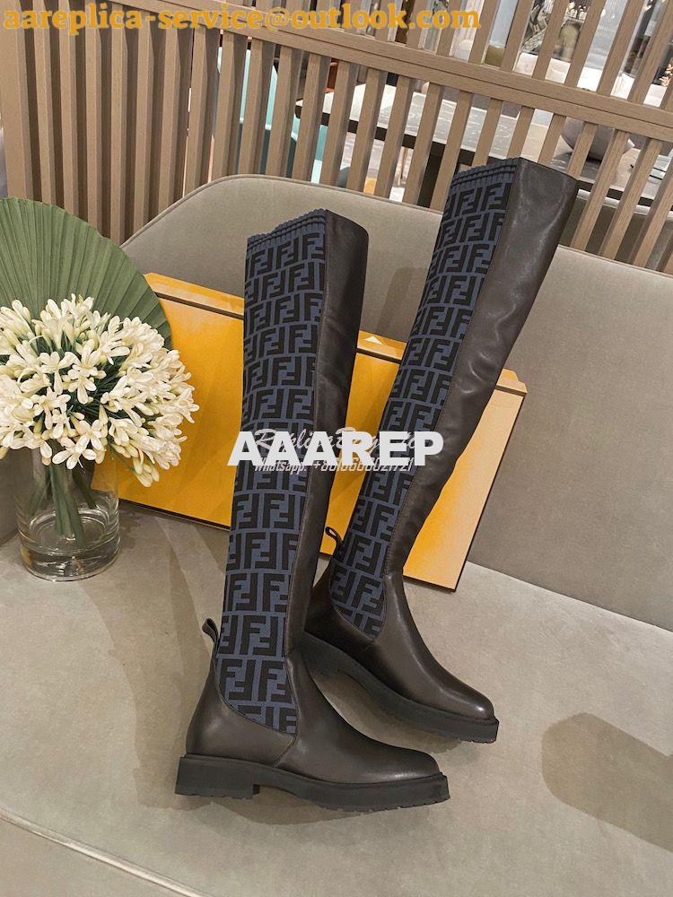 Replica Fendi Rockoko Black Leather Over-Knee Boots With Stretch Fabri 4 Replica Fendi Rockoko Black Leather Over-Knee Boots With Stretch Fabri 4