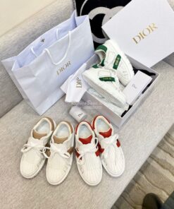 Replica DiorID Sneaker White Rubber and Calfskin KCK278 with Green