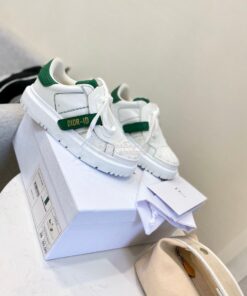 Replica DiorID Sneaker White Rubber and Calfskin KCK278 with Green 2