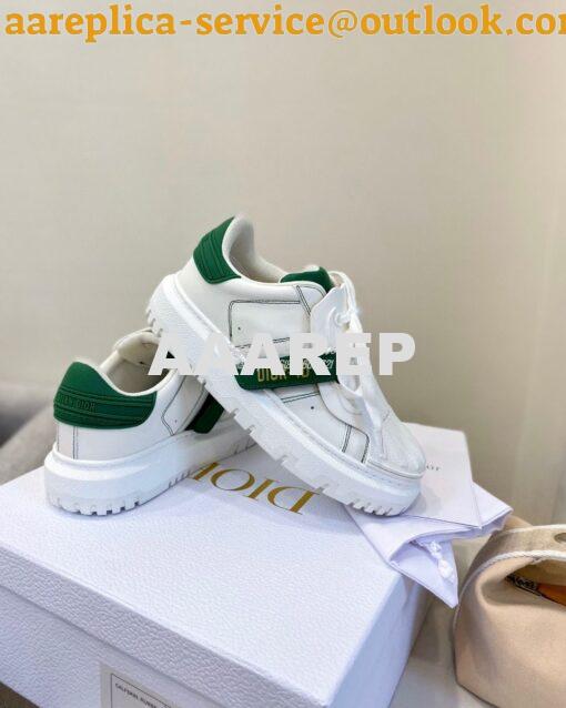 Replica DiorID Sneaker White Rubber and Calfskin KCK278 with Green 3