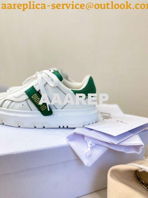 Replica DiorID Sneaker White Rubber and Calfskin KCK278 with Green 4