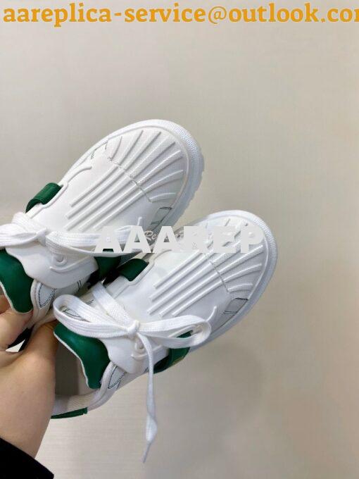 Replica DiorID Sneaker White Rubber and Calfskin KCK278 with Green 5