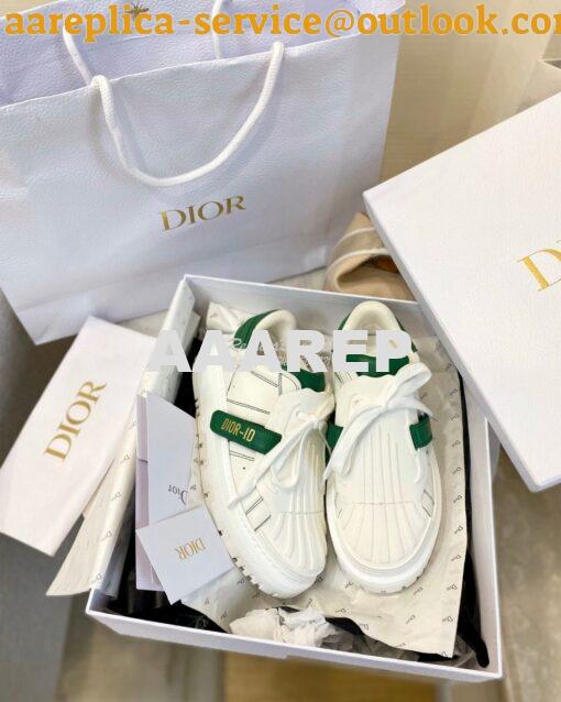 Replica DiorID Sneaker White Rubber and Calfskin KCK278 with Green 6
