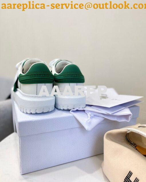 Replica DiorID Sneaker White Rubber and Calfskin KCK278 with Green 7