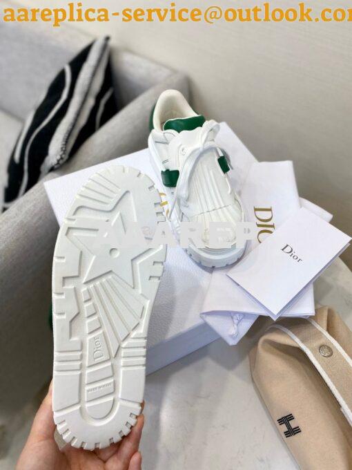 Replica DiorID Sneaker White Rubber and Calfskin KCK278 with Green 9