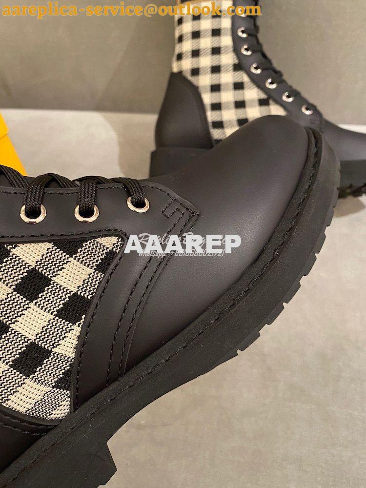 Replica Fendi Rockoko Black Leather Biker Boots With Stretch Fabric 8T 8 Replica Fendi Rockoko Black Leather Biker Boots With Stretch Fabric 8T 8