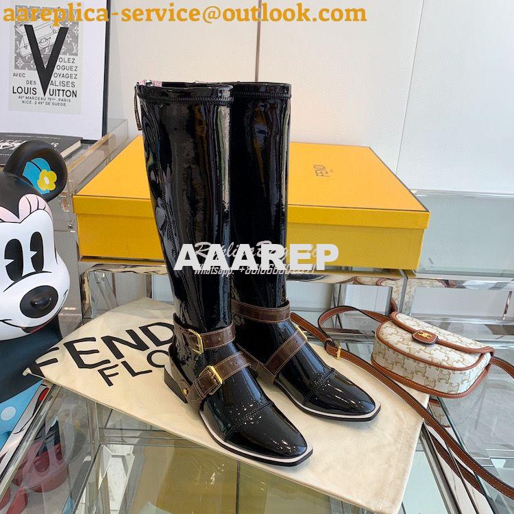 Replica Fendi Glossy Neoprene FFrame Harness Boots Black Replica Fendi Glossy Neoprene FFrame Harness Boots Black