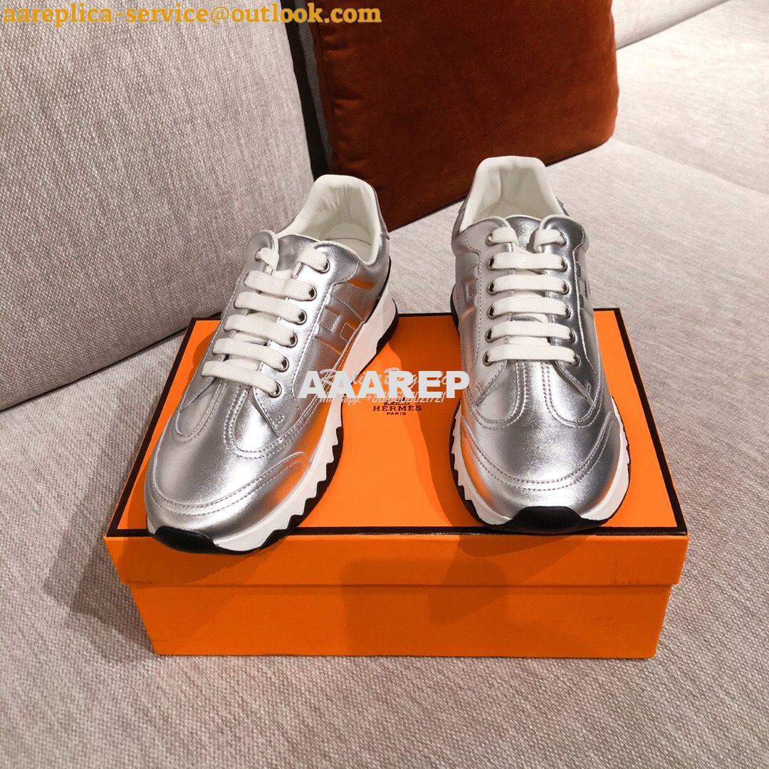 Replica Hermes Sneakers Trail Male/ Female H191168 Metallize Silver 2 Replica Hermes Sneakers Trail Male/ Female H191168 Metallize Silver 2