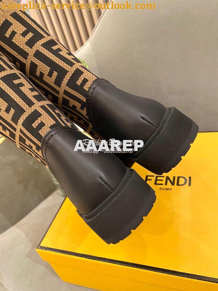 Replica Fendi Rockoko Black Leather Biker Boots With Stretch Fabric 8T 9 Replica Fendi Rockoko Black Leather Biker Boots With Stretch Fabric 8T 9