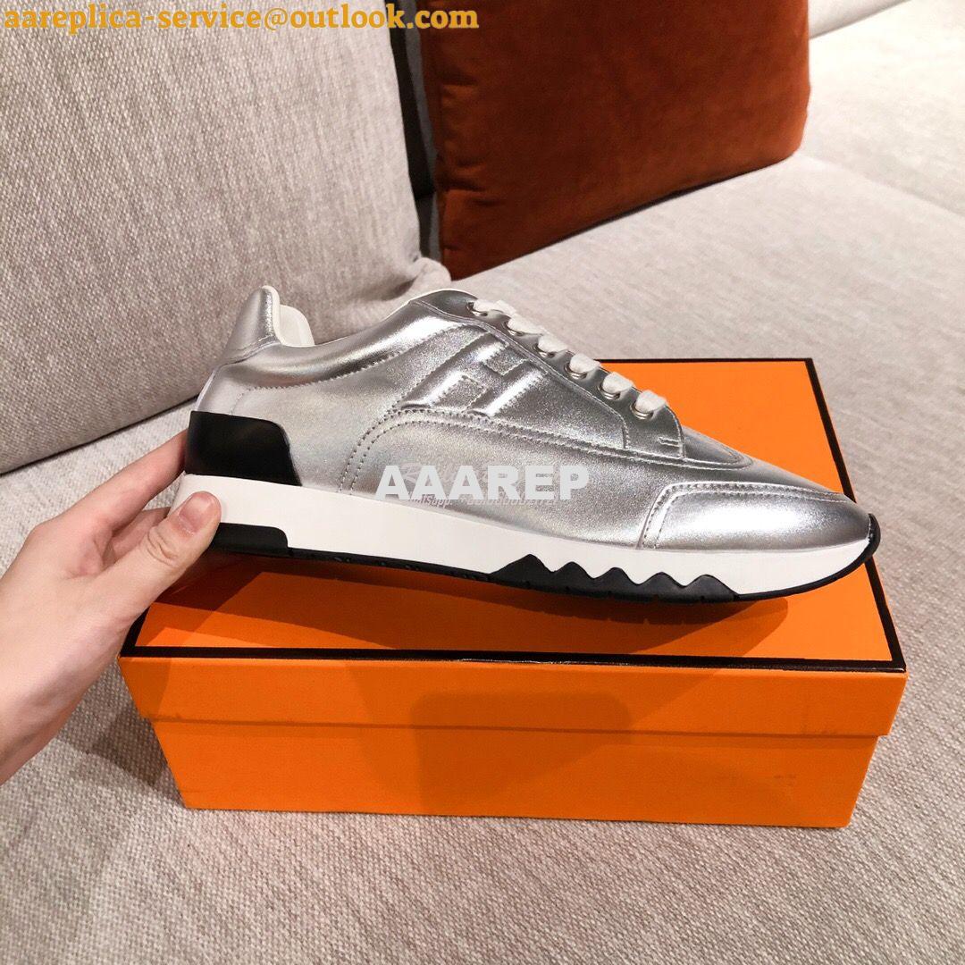 Replica Hermes Sneakers Trail Male/ Female H191168 Metallize Silver 4 Replica Hermes Sneakers Trail Male/ Female H191168 Metallize Silver 4