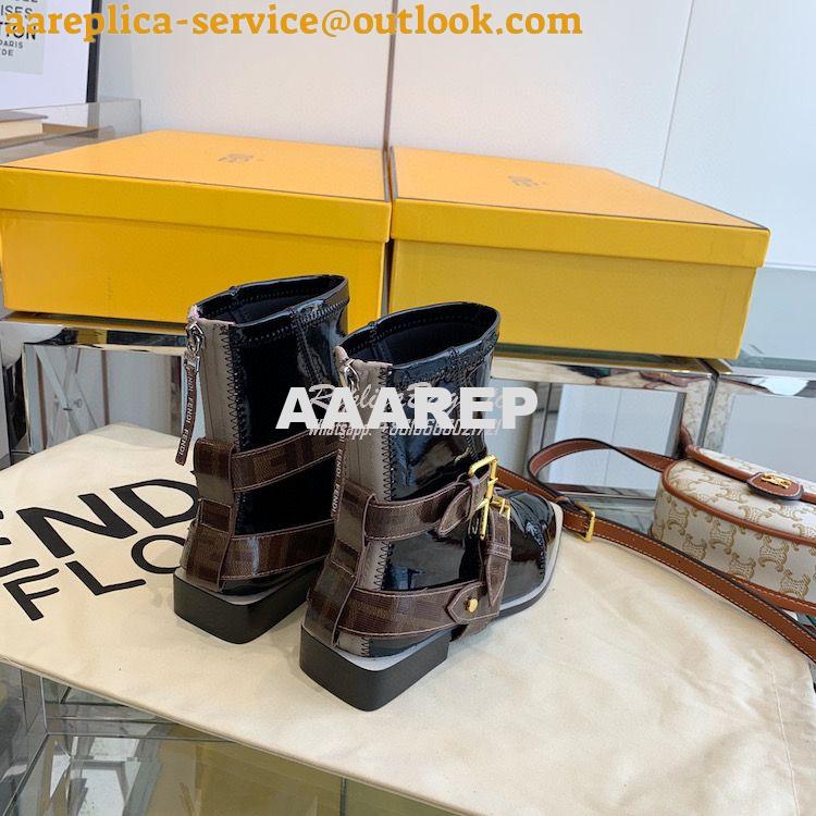 Replica Fendi Glossy Neoprene FFrame Harness Ankle Boots Black 6 Replica Fendi Glossy Neoprene FFrame Harness Ankle Boots Black 6