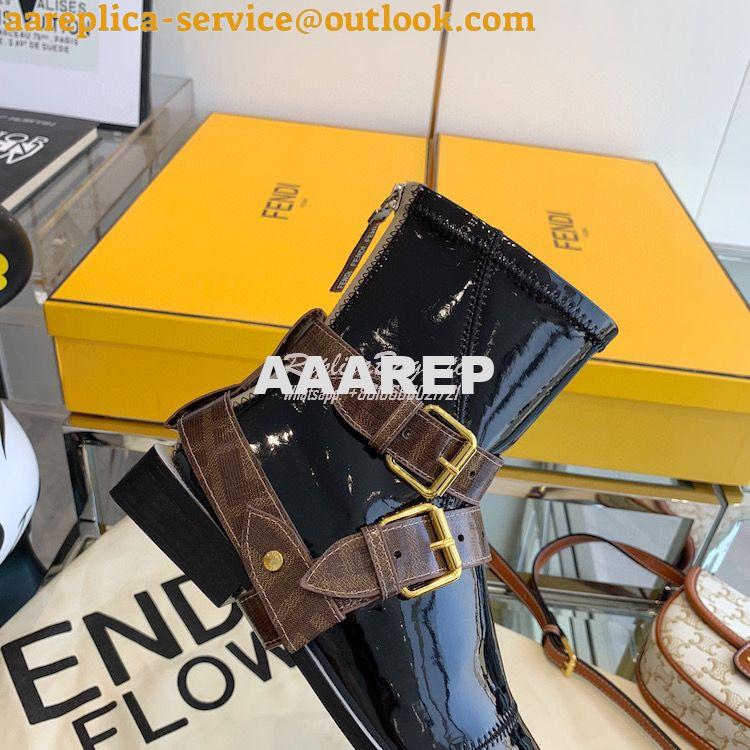 Replica Fendi Glossy Neoprene FFrame Harness Ankle Boots Black 8 Replica Fendi Glossy Neoprene FFrame Harness Ankle Boots Black 8