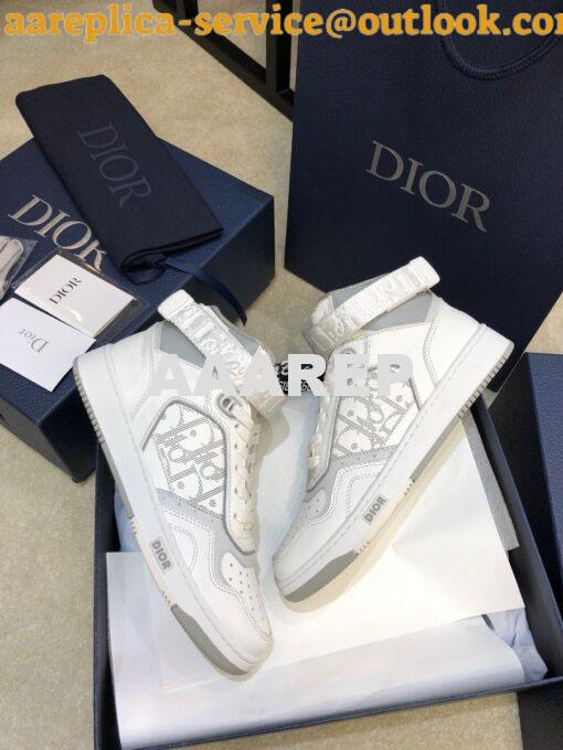 Replica Dior B27 High-Top Sneaker 3SH132 White and Gray Smooth Calfski 8