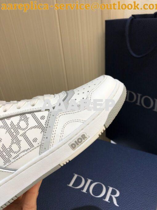 Replica Dior B27 High-Top Sneaker 3SH132 White and Gray Smooth Calfski 9