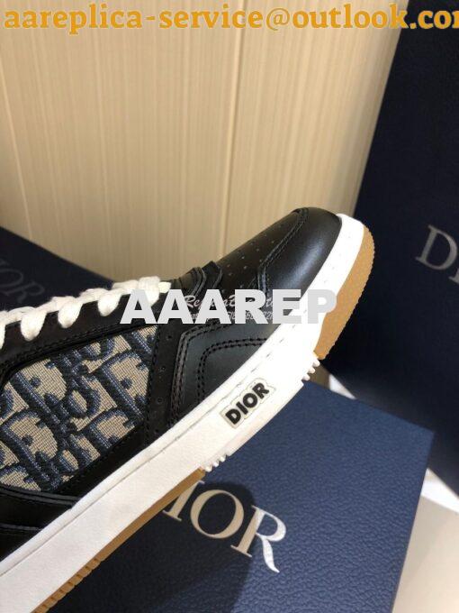 Replica Dior B27 High-Top Sneaker 3SH132 Black Smooth Calfskin with Ob 5