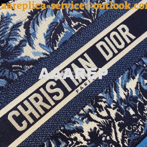 Replica Dior Book Tote Blue Dior Palms Embroidery Canvas Bag 11