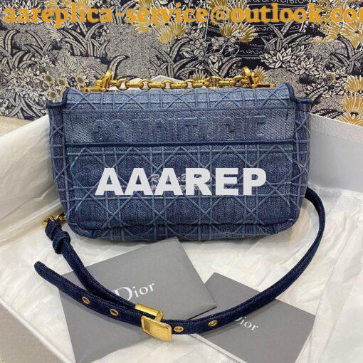 Replica Dior Small Caro Bag In Denim Blue with Patchwork Effect M9241 4