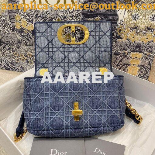 Replica Dior Small Caro Bag In Denim Blue with Patchwork Effect M9241 6