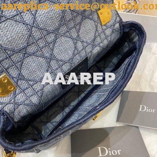 Replica Dior Small Caro Bag In Denim Blue with Patchwork Effect M9241 7