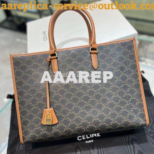 Replica Celine Horizontal Cabas In Triomphe Canvas And Calfskin 197912