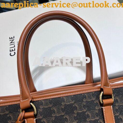 Replica Celine Horizontal Cabas In Triomphe Canvas And Calfskin 197912 3