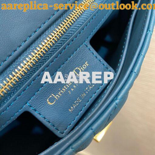Replica Dior Small Caro Bag Soft Cannage Calfskin M9241 Ocean Blue 8