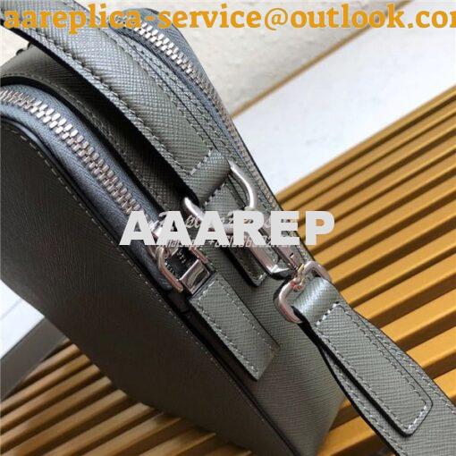 Replica Prada Brique Saffiano Leather Men Bag 2VH066 Grey 9