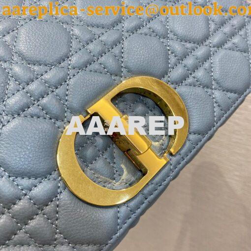 Replica Dior Large Caro Bag Soft Cannage Calfskin M9243 Cloud Blue 3