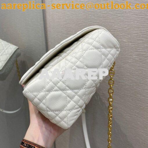 Replica Dior Large Caro Bag Soft Cannage Calfskin M9243 White 4