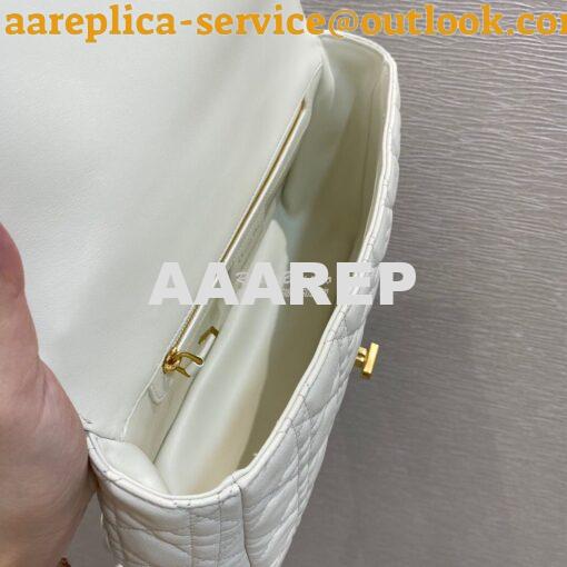 Replica Dior Large Caro Bag Soft Cannage Calfskin M9243 White 7