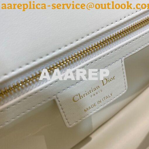 Replica Dior Large Caro Bag Soft Cannage Calfskin M9243 White 8