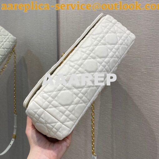 Replica Dior Large Caro Bag Soft Cannage Calfskin M9243 White 9