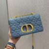 Replica Dior Small Caro Bag Soft Cannage Calfskin M9241 Cloud Blue