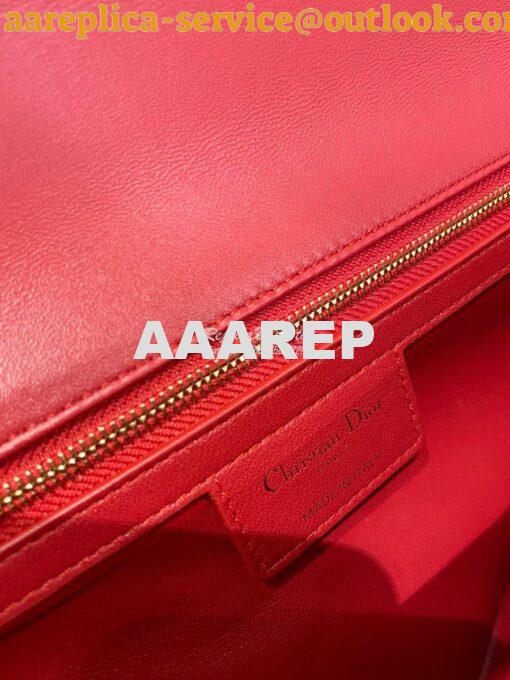 Replica Dior Large Caro Bag Soft Cannage Calfskin M9243 Red 8