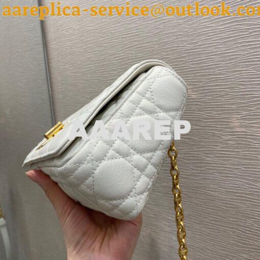 Replica Dior Small Caro Bag Soft Cannage Calfskin M9241 White 4