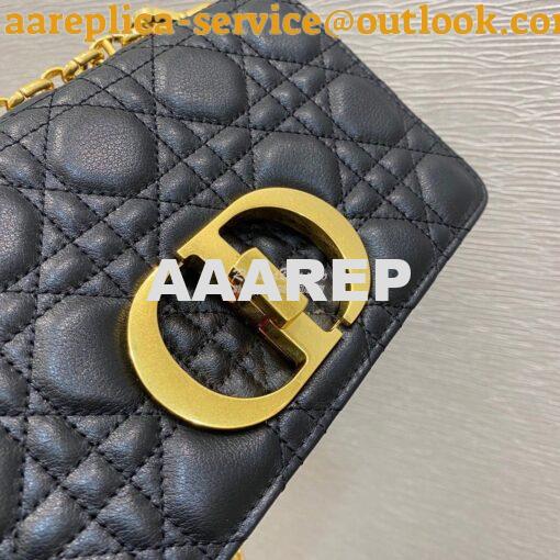 Replica Dior Small Caro Bag Soft Cannage Calfskin M9241 Black 4