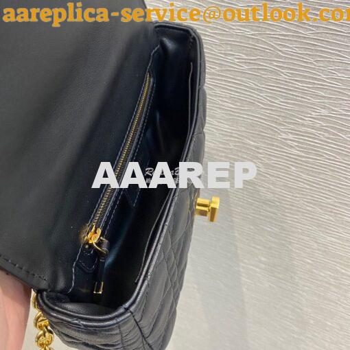 Replica Dior Small Caro Bag Soft Cannage Calfskin M9241 Black 7