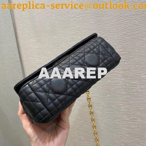 Replica Dior Small Caro Bag Soft Cannage Calfskin M9241 Black 9