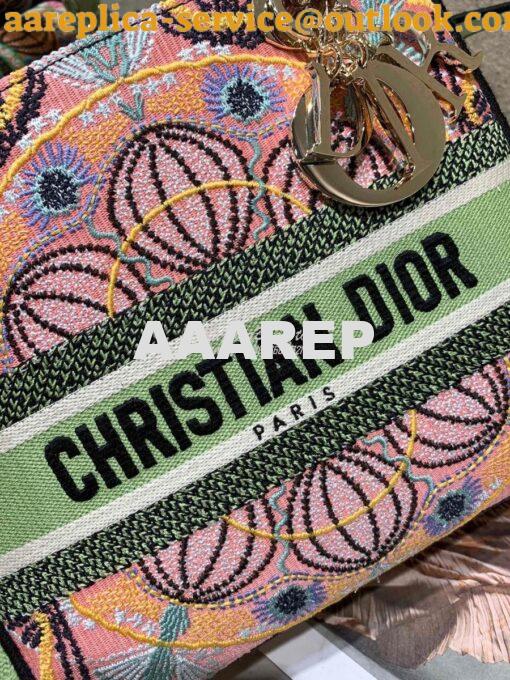 Replica Dior Medium Lady D-lite Bag Multicolor Dior in Lights Embroide 4