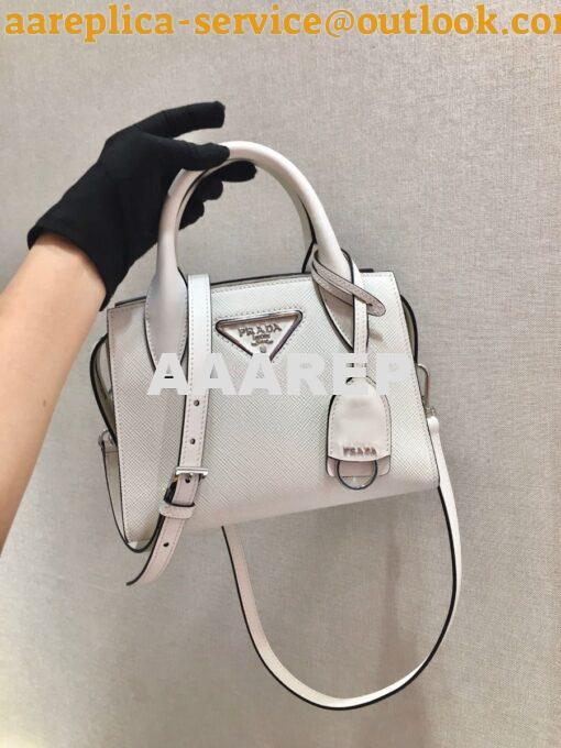 Replica Prada Saffiano Leather Handbag 1BA269 White