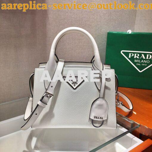 Replica Prada Saffiano Leather Handbag 1BA269 White 3