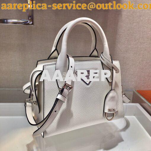 Replica Prada Saffiano Leather Handbag 1BA269 White 5
