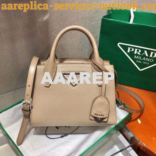 Replica Prada Saffiano Leather Handbag 1BA269 Beige 2