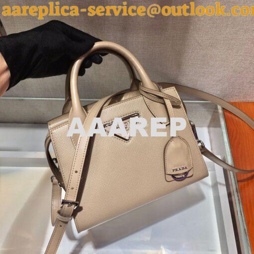 Replica Prada Saffiano Leather Handbag 1BA269 Beige 3