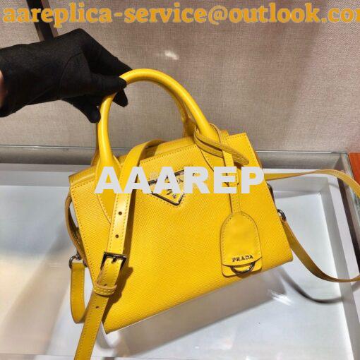 Replica Prada Saffiano Leather Handbag 1BA269 Yellow 3