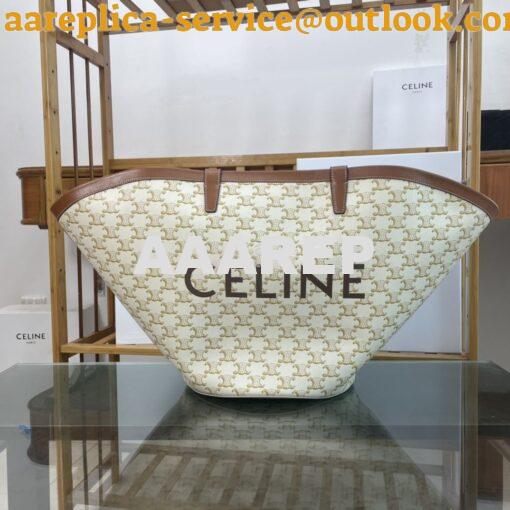 Replica Celine Medium couffin bag in triomphe canvas celine white prin 2