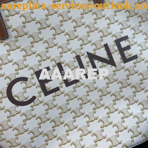Replica Celine Medium couffin bag in triomphe canvas celine white prin 4