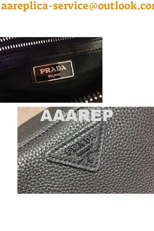 Replica Prada Leather Clutch 2VF027 Black 5