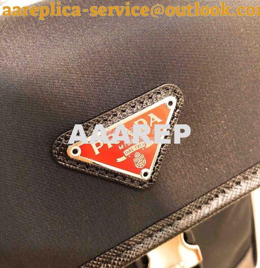 Replica Prada Nylon and Saffiano Leather Cellphone Case 2ZH109 Black w 3