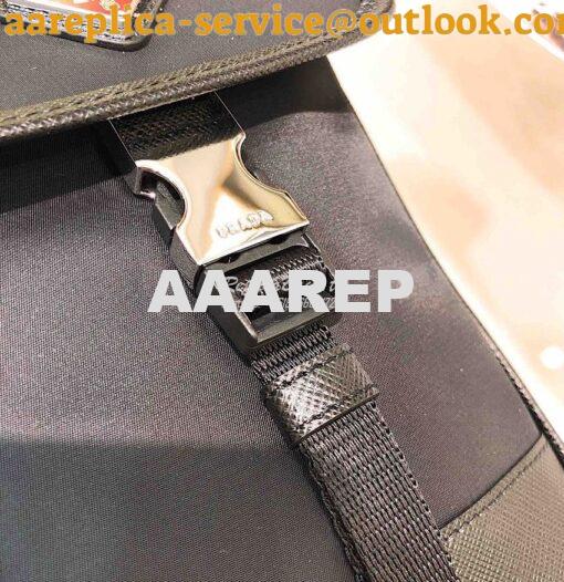 Replica Prada Nylon and Saffiano Leather Cellphone Case 2ZH109 Black w 4